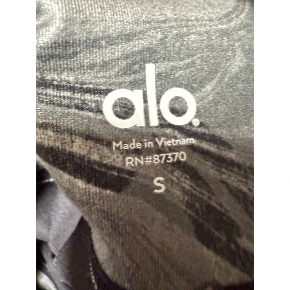 Alo Yoga Leggings Airbrush Women Sz S Gray Marble Athletic Gym Workout Ankle